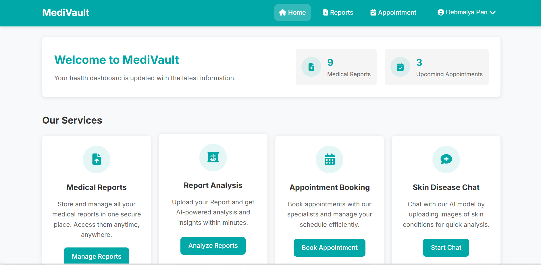 Medical dashboard preview
